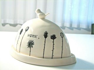 Rae Dunn Magenta Bird Chirp Home Butter Cheese Dome Dish M | RARE S/H 10