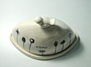 Rae Dunn Magenta Bird Chirp Home Butter Cheese Dome Dish M | RARE S/H 11