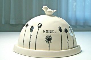 Rae Dunn Magenta Bird Chirp Home Butter Cheese Dome Dish M | RARE S/H 12