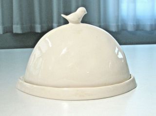 Rae Dunn Magenta Bird Chirp Home Butter Cheese Dome Dish M | RARE S/H 3