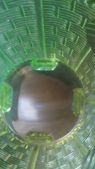 Rare northwood glass bushel basket iridescent radium yellow 12