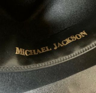 Michael Jackson Signed Worn Black Fedora,  2 Photos 3