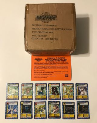 Case Of Digimon Movie Promo Cards With 1000 Cards & Theater Instructions