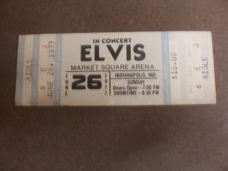 1977 Concert Ticket For Elvis Presley