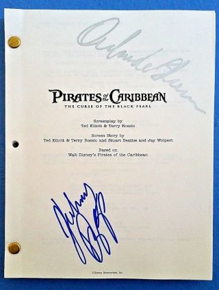 Johnny Depp Orlando Bloom Signed Pirates Of The Caribbean Movie Script Aug 2003