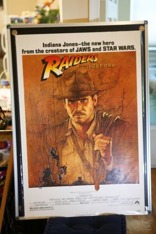 Raiders Of The Lost Ark Harrison Ford Amsel Art 27x41 Movie Poster 1981