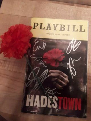 Hadestown - Signed Playbill - Signed By Reeve Carney,  Eva Noblezada And More