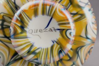 Antique Hand Blown Signed Quezal,  King Tut Design,  Art Glass Vase,  NR 11