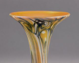 Antique Hand Blown Signed Quezal,  King Tut Design,  Art Glass Vase,  NR 7