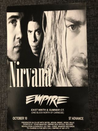 Nirvana Concert Promo Poster Cleveland