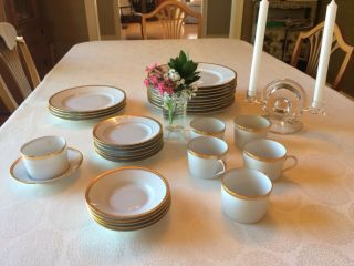 Tiffany “Gold Band” formal dinnerware,  gold - rimmed fine china,  Limoges France 10