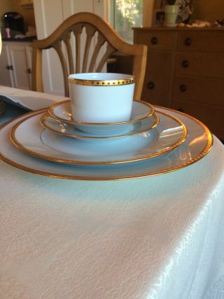 Tiffany “Gold Band” formal dinnerware,  gold - rimmed fine china,  Limoges France 11
