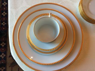 Tiffany “Gold Band” formal dinnerware,  gold - rimmed fine china,  Limoges France 4