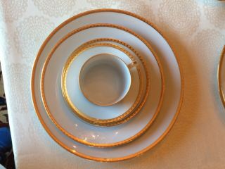 Tiffany “Gold Band” formal dinnerware,  gold - rimmed fine china,  Limoges France 7