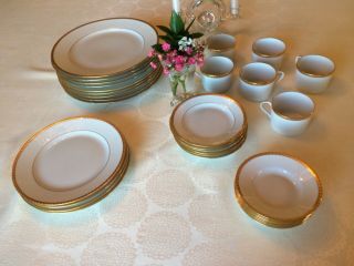 Tiffany “Gold Band” formal dinnerware,  gold - rimmed fine china,  Limoges France 9