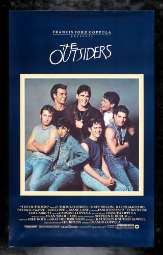The Outsiders Cinemasterpieces 1sh Rare Vintage Movie Poster 1982