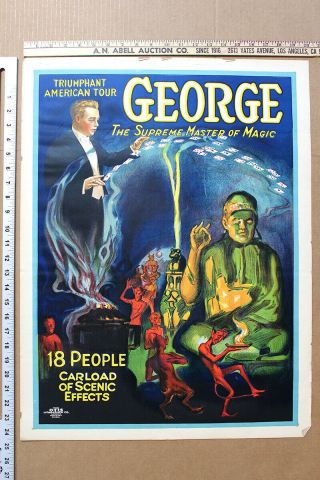 George The Supreme Master Of Magic (1926) 20 " X 24.  5 " Us Advertising Poster