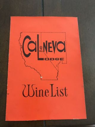 Frank Sinatra Signed.  Cal Neva Wine List 1964.  Recipient