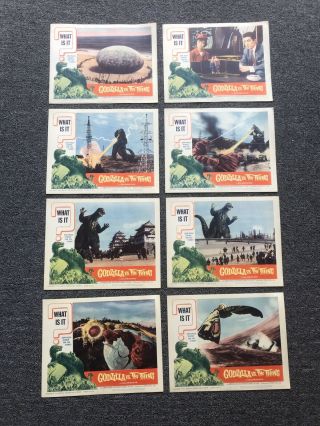1964 Set Of 8 Lobby Cards.  Godzilla Vs The Thing.  Great Shape.  Monster Halloween