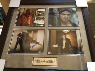 Breaking Bad Cast Auto Signed Framed Photo Collage Bryan Cranston Aaron Paul,