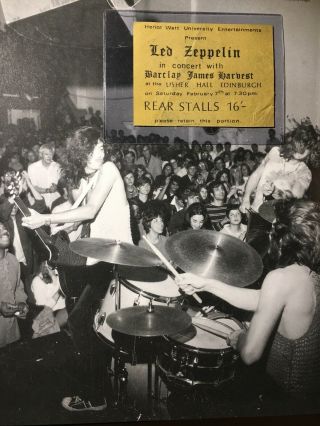 1970 Led Zeppelin Concert Ticket Edinburgh Scotland