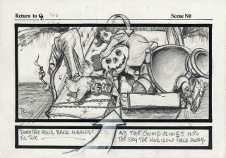 Mike Ploog Storyboard Art From Return To Oz.  Key Scene In The Sky