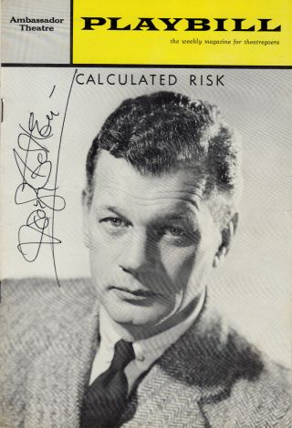 Acting Giant,  Joseph Cotton Autograph,  " Calculated Risk " 1962