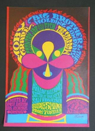 Moby Grape Bigbrother Joplin Country Joe & Fish Concertposter Avalonballroom1967