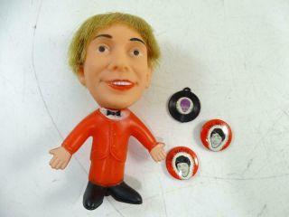 Vintage Remco Play Pal 1963 Rolling Stones Figurine Beatles Button Pin Set Old