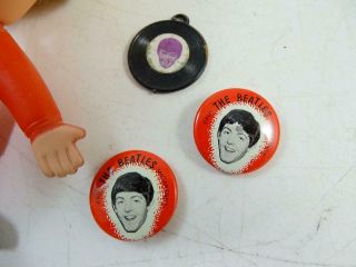 Vintage Remco Play Pal 1963 Rolling Stones Figurine Beatles Button Pin Set Old 2