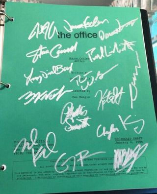 The Office " Booze Cruise " Studio Script Signed By Steve Carell,  14