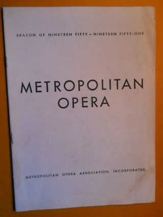 Feb.  3 - 1951 - Metropolitan Opera Theatre Program - Die Walkeure