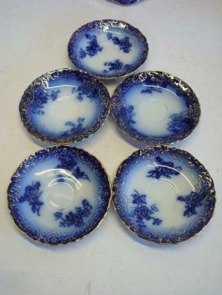 La Belle China Flow Blue Chocolate Pot with Cups,  Saucers 9