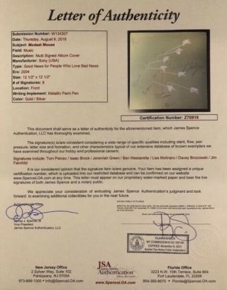 Modest Mouse JSA Fully Signed Autograph Record Vinyl Issac Brock 5
