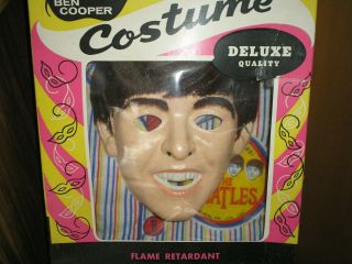 1965 Paul Mccartney Beatles Halloween Costume,  Mask & Box Ben Cooper