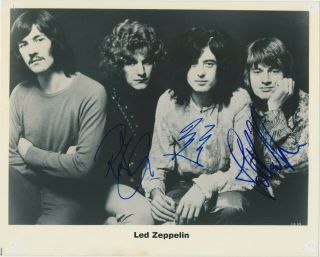 Led Zeppelin 8 " X 10 " Glossy Photograph Signed By 3 Members Epperson