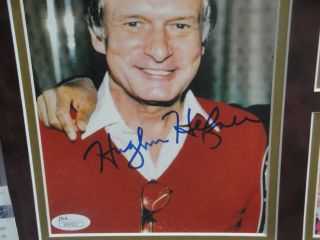 Hugh Hefner Hand Signed Autographed 8x10 Photo In Red Shirt Framed,  JSA 2