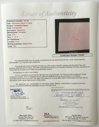 Christopher Reeve Signed Autographed 4x6 Album Page Full JSA Letter Superman 2