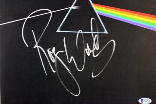 Roger Waters Pink Floyd Signed Dark Side Of The Moon Album Cover BAS A12042 2