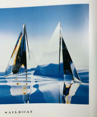 Steuben Sailboat Race Regatta Glass Crystal Ornamental Heart Sea Sculpture