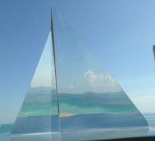 STEUBEN SAILBOAT Race Regatta Glass Crystal Ornamental Heart Sea Sculpture 2