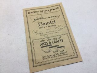 1936 Boston Opera House Hamlet Price Of Denmark Programs With Autographs Howard