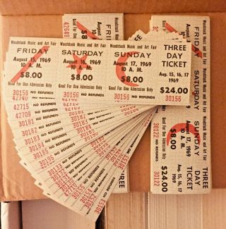 45 Woodstock Tickets 1969