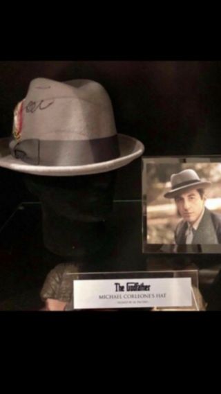 Signed Al Pacino Godafather Hat Proof.  With Custom Display