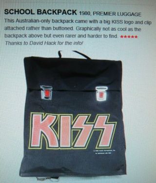 KISS VINTAGE AUSTRALIAN BACKPACK 1980 AUCOIN 10