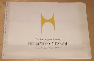 Hollywood Museum Program 1963 Ground Breaking Los Angeles County Film Movie Star
