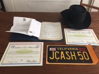 Johnny Cash License Plate And June Carter Cash’s Black Stetson Hat