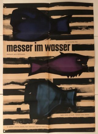 Knife In The Water Film Poster East German 1962 Polanski