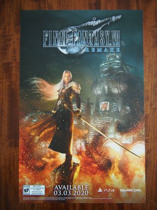 Sdcc 2019 Final Fantasy Vii Remake 11 " X 17 " Double Sided Poster Square Enix Ff7