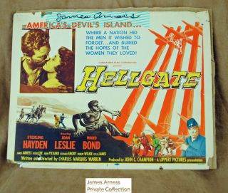 James Arness Gunsmoke Marshal Dillon " Hellgate " Theater Poster Signed